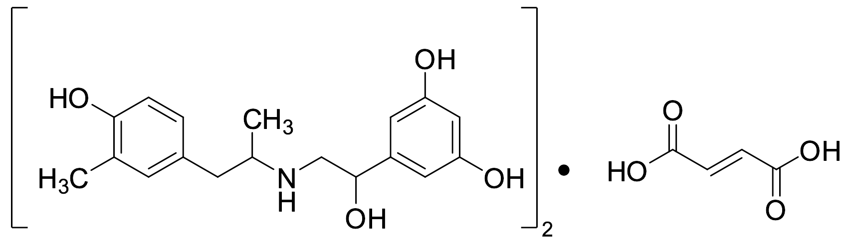 5-​[1-​Hydroxy-​2-​[[2-​(4-​hydroxy-​3-​methylphenyl)​-​1-​methylethyl]​amino]​ethyl]​-1,​3-​benzenediol Hemifumarate