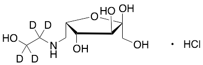 6-Deoxy-6-[(2-hydroxyethyl)amino]-alpha-L-sorbofuranose-d4 Hydrochloride