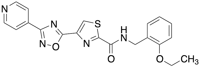 N-​[(2-​Ethoxyphenyl)​methyl]​-​4-​(3-​pyridin-​4-​yl-​1,​2,​4-​oxadiazol-​5-​yl)​-​1,​3-​thiazole-​2-​carboxamide