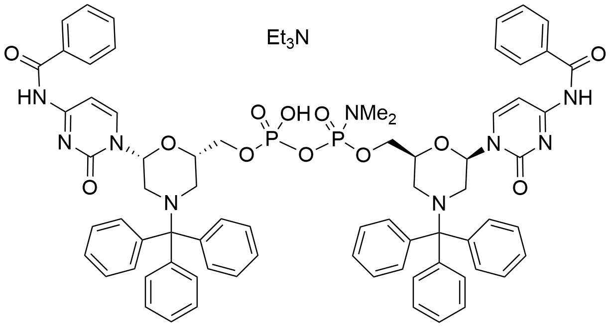 [N4-Benzoyl-N-trityl-morpholino cytosine] Methyl-[N4-Benzoyl-N-trityl-morpholino cytosine]methyl-N,N-dimethylphosphoramidochloridate PhosphateTriethylamine Salt]