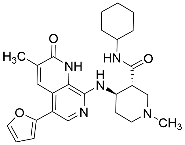 (3R,4R)-N-Cyclohexyl-4-[[5-(2-furanyl)-1,2-dihydro-3-methyl-2-oxo-1,7-naphthyridin-8-yl]amino]-1-methyl-3-piperidinecarboxamide