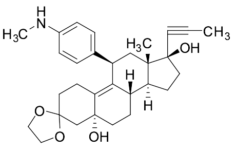 11-(4-(Methylamino)phenyl)-3,2'-[1,3]dioxolane]-5,17(4H)-diol Mifepristone