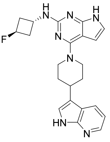 4-(4-(1H-Pyrrolo[2,3-b]pyridin-3-yl)piperidin-1-yl)-N-((1r,3r)-3-fluorocyclobutyl)-7H-pyrrolo[2,3-d]pyrimidin-2-amine