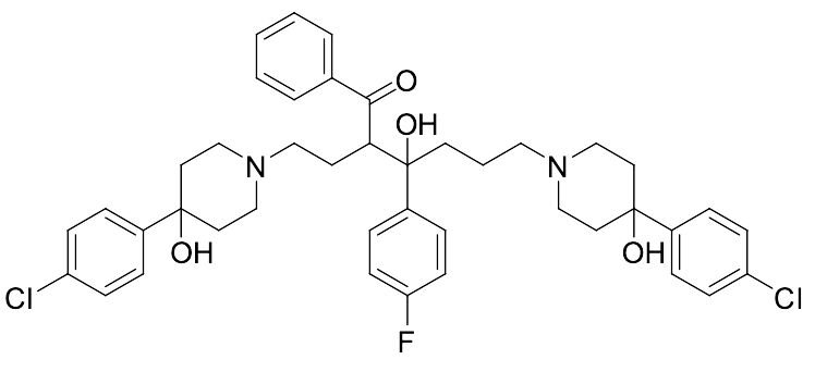 6-(4-(4-Chlorophenyl)-4-hydroxypiperidin-1-yl)-2-(2-(4-(4-chlorophenyl)-4-hydroxypiperidin-1-yl)ethyl)-3-(4-fluorophenyl)-3-hydroxy-1-phenylhexan-1-one
