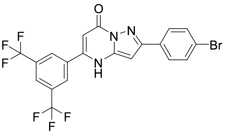 5-(3,5-bis(Trifluoromethyl)phenyl)-2-(4-bromophenyl)pyrazolo[1,5-a]pyrimidin-7(4H)-one