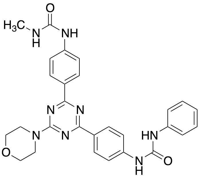 1-Methyl-3-[4-[4-(morpholin-4-yl)-6-[4-[[(pyridin-3-yl)carbamoyl]amino]phenyl]-1,3,5-triazin-2-yl]phenyl]urea