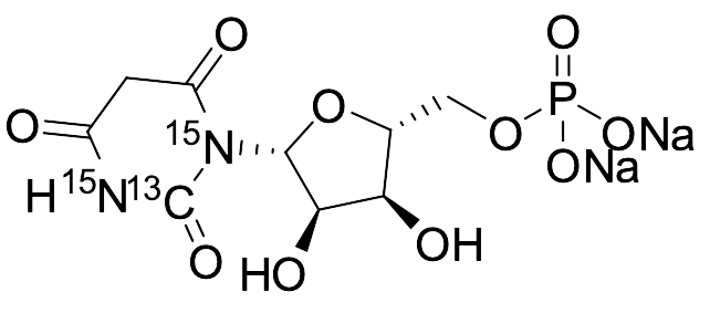 5,6-Dihydro-6-oxo-5′-Uridylic Acid Disodium Salt-¹³C,¹⁵N₂