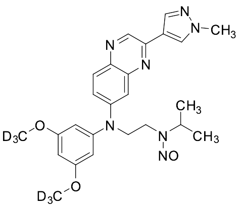 N-(2-((3,5-bis(methoxy-d3)phenyl)(3-(1-methyl-1H-pyrazol-4-yl)quinoxalin-6-yl)amino)ethyl)-N-isopropylnitrous amide