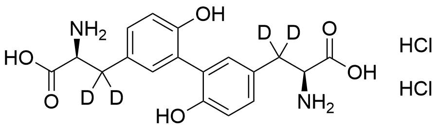 (alphaS,alpha′S)-alpha,alpha′-Diamino-6,6′-dihydroxy-[1,1′-Biphenyl]-3,3′-Dipropanoic Acid-d4 Dihydrochloride