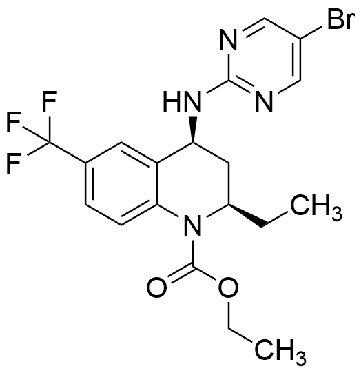 Ethyl (2R,4S)-4-[(5-bromo-2-pyrimidinyl)amino]-2-ethyl-3,4-dihydro-6-(trifluoromethyl)-1(2H)-quinolinecarboxylate 