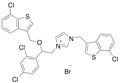 (3-[(7-Chloro-1-benzothien-3-yl)methyl]-1-[2-[(7-chloro-1-benzothien-3-yl)methoxy]-2-(2,4-dichlorophenyl)ethyl]-1H-imidazol-3-ium Bromide