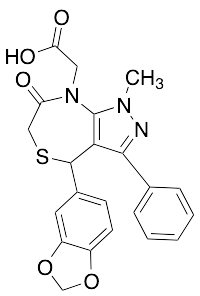 4-(1,3-Benzodioxol-5-yl)-1,4,6,7-tetrahydro-1-methyl-7-oxo-3-phenyl-8H-pyrazolo[3,4-e][1,4]thiazepine-8-acetic Acid