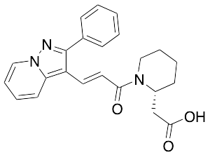 (2R)-1-[(2E)-1-Oxo-3-(2-phenylpyrazolo[1,5-a]pyridin-3-yl)-2-propen-1-yl]-2-piperidineacetic acid