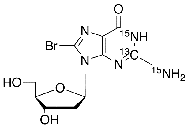 8-Bromo-2’-deoxyguanosine-13C,15N2 (>90%)