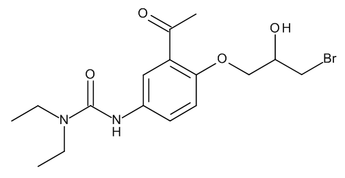 3-[3-Acetyl-4-[(2RS)-3-bromo-2-hydroxypropoxy]phenyl]-1,1-diethylurea (Bromhydrin Compound)