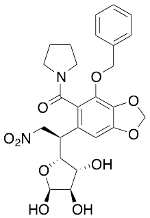 (4-(Benzyloxy)-6-((R)-2-nitro-1-((2R,3R,4R,5S)-3,4,5-trihydroxytetrahydrofuran-2-yl)ethyl)benzo[d][1,3]dioxol-5-yl)(pyrrolidin-1-yl)methanone