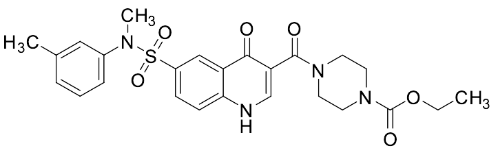 Ethyl 4-[[1,4-dihydro-6-[[methyl(3-methylphenyl)amino]sulfonyl]-4-oxo-3-quinolinyl]carbonyl]-1-piperazinecarboxylate