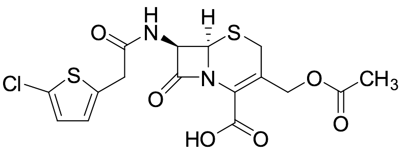 7-​[2-​(5-​Chloro-​2-​thienyl)​acetamido]​-​3-​(hydroxymethyl)​-​8-​oxo-5-​thia-​1-​azabicyclo[4.2.0]​oct-​2-​ene-​2-​carboxylic Acid Acetate