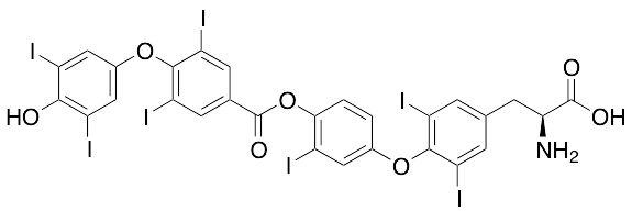 (S)-2-Amino-3-(4-(4-((4-(4-hydroxy-3,5-diiodophenoxy)-3,5-diiodobenzoyl)oxy)-3-iodophenoxy)-3,5-diiodophenyl)propanoic Acid, Ester-bridged