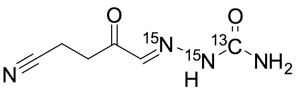 2-(4-Cyano-2-oxobutylidene)-hydrazinecarboxamide-¹³C, ¹⁵N₂
