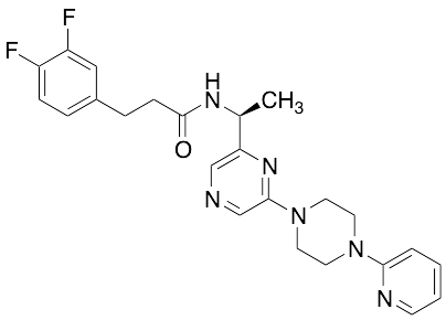 3,4-Difluoro-N-[(1S)-1-[6-[4-(2-pyridinyl)-1-piperazinyl]-2-pyrazinyl]ethyl]benzenepropanamide