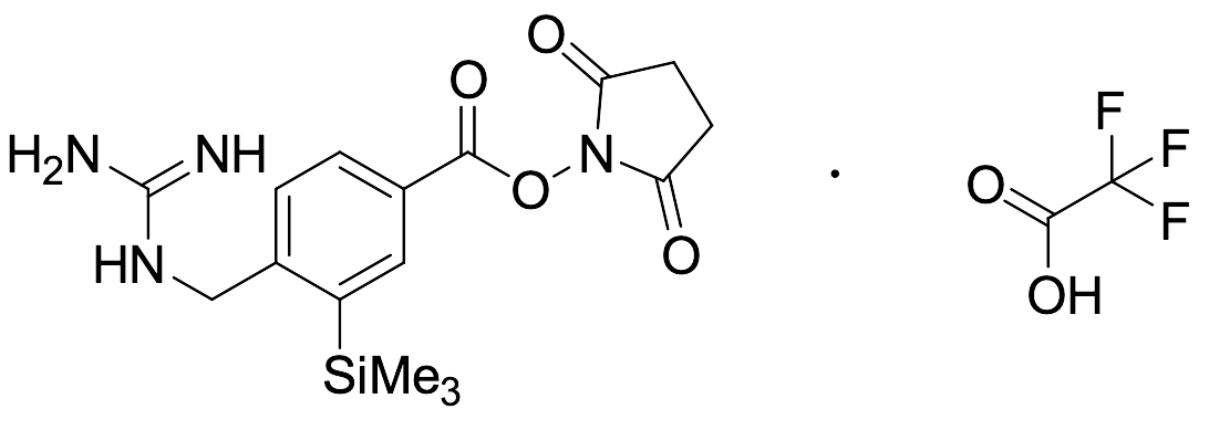 2,5-Dioxopyrrolidin-1-yl 4-(guanidinomethyl)-3-(trimethylsilyl)benzoate TFA Salt