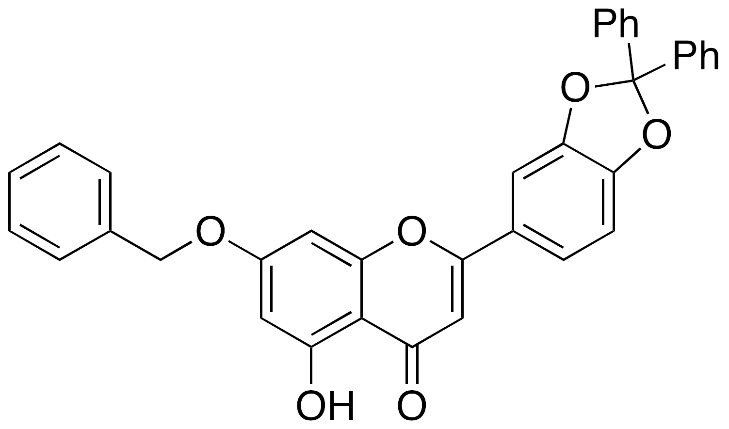 7-Benzyloxy-2-(2,2-diphenyl-1,3-benzodioxol-5-yl)-5-hydroxy-H-1-benzopyran-4-one