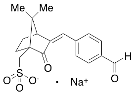 Sodium 4-((E)-((1SR,4SR)-7,7-dimethyl-3-oxo-4-(sulfomethyl)bicyclo[2.2.1]heptan-2-ylidene)methyl)-benzaldehyde