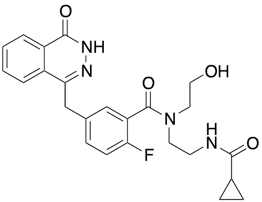 N-(2-(Cyclopropanecarboxamido)ethyl)-2-fluoro-N-(2-hydroxyethyl)-5-((4-oxo-3,4-dihydrophthalazin-1-yl)methyl)benzamide