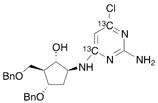 5-[(2-Amino-6-chloro-4-pyrimidinyl-13C2)amino]-3-(phenylmethoxy)-2-[(phenylmethoxy)methyl]cyclopentanol