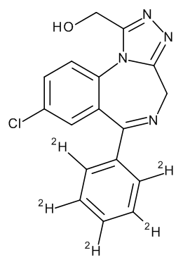 alpha-Hydroxyalprazolam-D5 1.0 mg/ml in Methanol - CAS No. 136765-24-7 alpha-Hydroxyalprazolam-D5 1.0 mg/ml in Methanol
