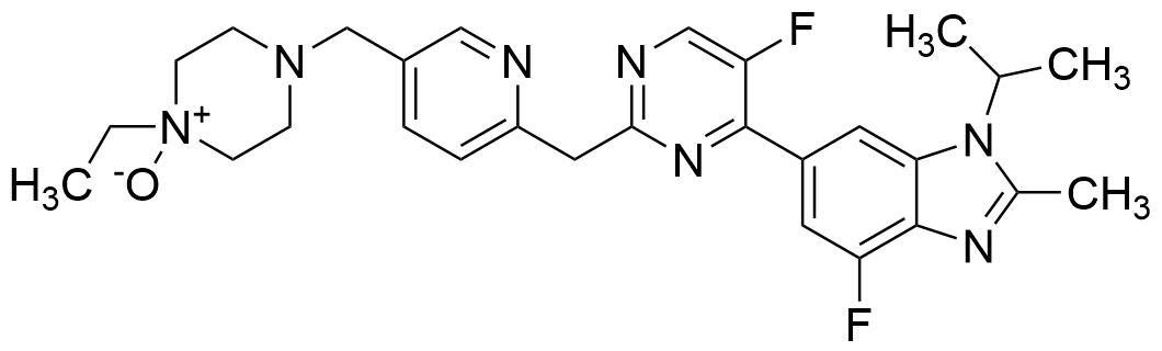 1-Ethyl-4-((6-((5-fluoro-4-(4-fluoro-1-isopropyl-2-methyl-1H-benzo[d]imidazol-6-yl)pyrimidin-2-yl)methyl)pyridin-3-yl)methyl)piperazine 1-oxide