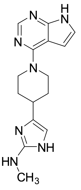 4-(1-(7H-Pyrrolo[2,3-d]pyrimidin-4-yl)piperidin-4-yl)-N-methyl-1H-imidazol-2-amine