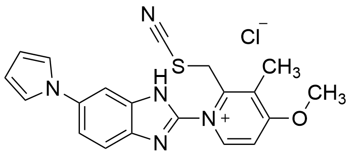 4-Methoxy-3-methyl-1-[6-(1H-pyrrol-1-yl)-1H-benzimidazol-2-yl]-2-(thiocyanatomethyl)pyridinium chloride salt