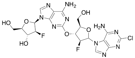 (2R,3R,4S,5R)-5-(6-Amino-2-((2R,3R,4S)-5-(6-amino-2-chloro-7H-purine-7-yl)-4-fluoro-2-(hydroxymethyl)-tetrahydrofuran-3-yl-oxy)-9H-purine-9-yl-4-fluoro-hydroxymethyl-tetrahydrofuran-3-ol