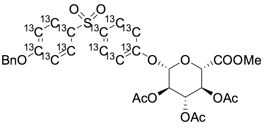 4-(Benzyloxy)-phenyl-1,2,3,4,5,6-13C6)sulfonyl)-2H-pyran-3,4,5-triyl Triacetate