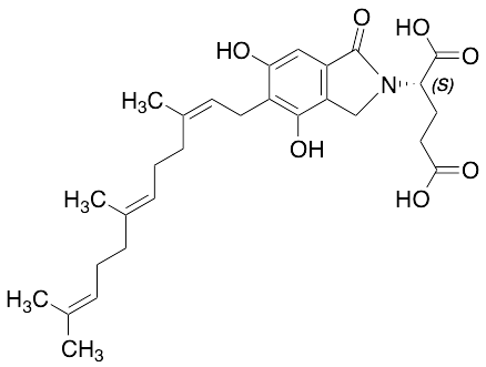 (S)-2-[1,3-dihydro-4,6-dihydroxy-1-oxo-5-(3,7,11-trimethyl-2,6,10-dodecatrien-1-yl)-2H-isoindol-2-yl]-Pentanedioic acid