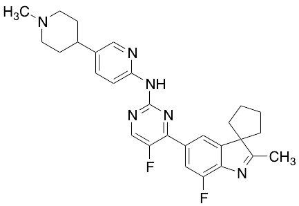 5-Fluoro-4-(7'-fluoro-2'-methylspiro[cyclopentane-1,3'-[3H]indol]-5'-yl)-N-[5-(1-methyl-4-piperidinyl)-2-pyridinyl]-2-pyrimidinamine