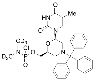 N,N-Dimethylphosphoramidochloridic Acid [(2S,6R)-6-(3,4-Dihydro-5-methyl-2,4-dioxo-1(2H)-pyrimidinyl)-4-(triphenylmethyl)-2-morpholinyl]methyl Ester-d6