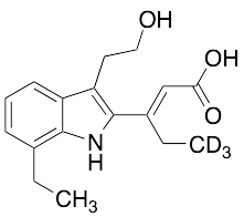 (E)-3-(7-Ethyl-3-(2-hydroxyethyl)-1H-indol-2-yl)pent-2-enoic-d3 Acid