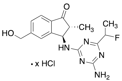 2,3-trans-3-((4-Amino-6-(1-fluoroethyl)-1,3,5-triazin-2-yl)amino)-5-(hydroxymethyl)-2-methyl-2,3-dihydro-1H-inden-1-one (Mixture of Diastereomers)