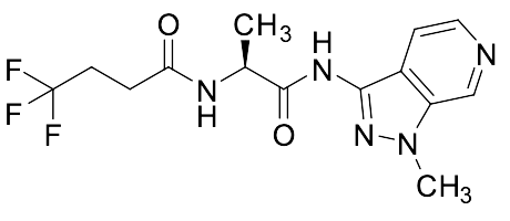 (S)-4,4,4-Trifluoro-N-(1-((1-methyl-1H-pyrazolo[3,4-c]pyridin-3-yl)amino)-1-oxopropan-2-yl)butanamide