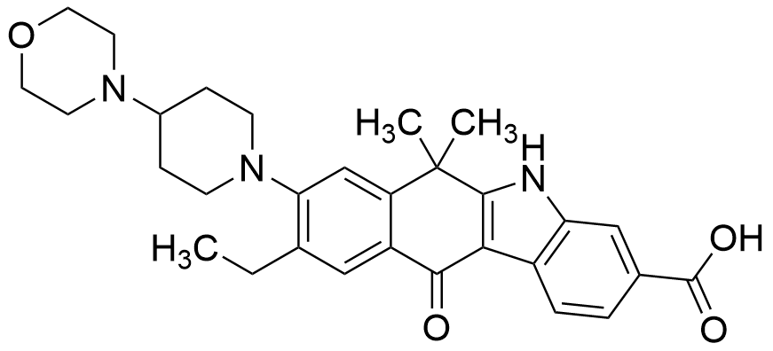 9-Ethyl-6,6-dimethyl-8-(4-morpholinopiperidin-1-yl)-11-oxo-6,11-dihydro-5H-benzo[b]carbazole-3-carboxylic Acid