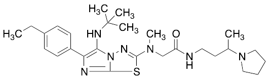 2-[[5-[(1,1-Dimethylethyl)amino]-6-(4-ethylphenyl)imidazo[2,1-b]-1,3,4-thiadiazol-2-yl]methylamino]-N-[3-(1-pyrrolidinyl)butyl]-acetamide