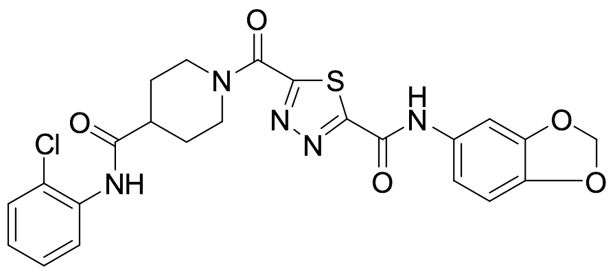 1-[[5-[(1,3-Benzodioxol-5-ylamino)carbonyl]-1,3,4-thiadiazol-2-yl]carbonyl]-N-(2-chlorophenyl)-4-piperidinecarboxamide