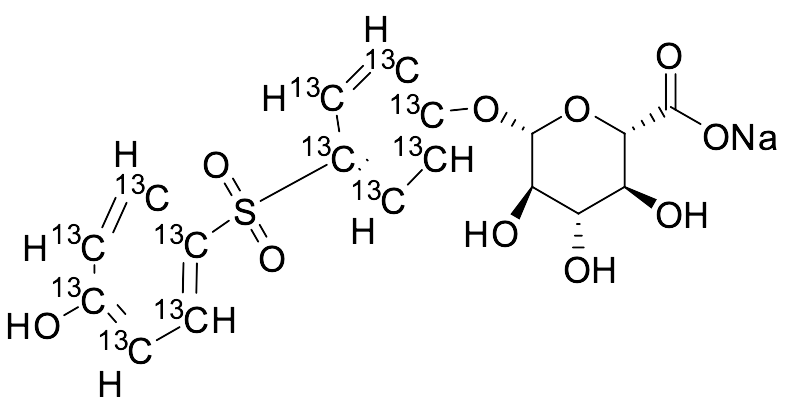 Bis(4-hydroxyphenyl) Sulfone O-b-D-Glucuronide-13C12 Sodium Salt
