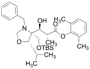 3-[(4S,5S)-N-Benzyl-4-(t-butyldimethylsilyloxymethyl)-5-isopropyloxazoladin-4-yl]-(2R,3S)-3-hydroxy-2-methylpropionic Acid, 2,6-Dimethylphenyl Ester