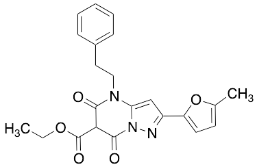 Ethyl 2-(5-Methylfuran-2-yl)-5,7-dioxo-4-phenethyl-4,5,6,7-tetrahydropyrazolo[1,5-a]pyrimidine-6-carboxylate
