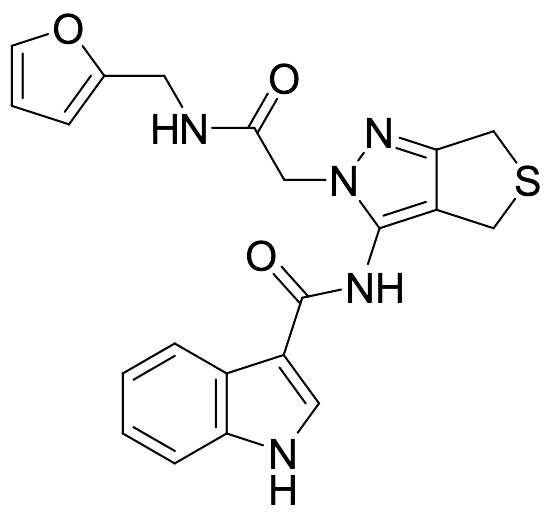 N-[2-[2-[(2-Furanylmethyl)amino]-2-oxoethyl]-2,6-dihydro-4H-thieno[3,4-c]pyrazol-3-yl]-1H-indole-3-carboxamide