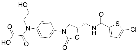 2-[[4-[(5S)-5-[[[(5-​Chloro-​2-​thienyl)carbonyl]amino]methyl]​-2-oxo-3-oxazolidinyl]​phenyl](2-hydroxyethyl)amino]-2-oxo-acetic Acid